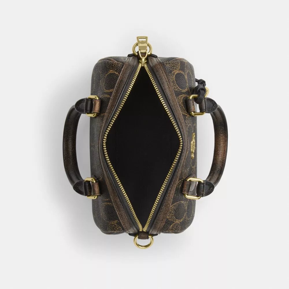 Mini Rowan Crossbody Bag in Loved Signature Canvas with Charms