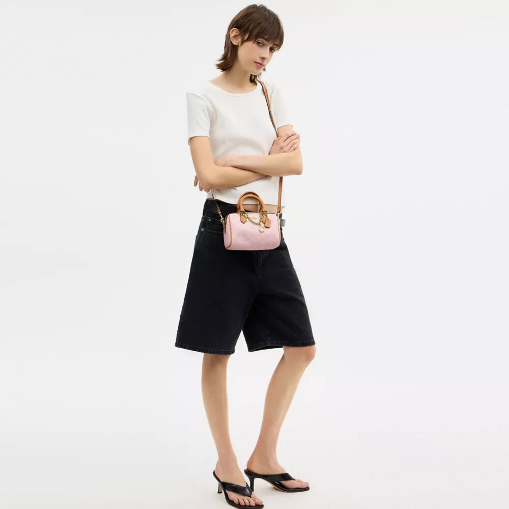 Mini Rowan Crossbody Bag in Signature Canvas with Charms