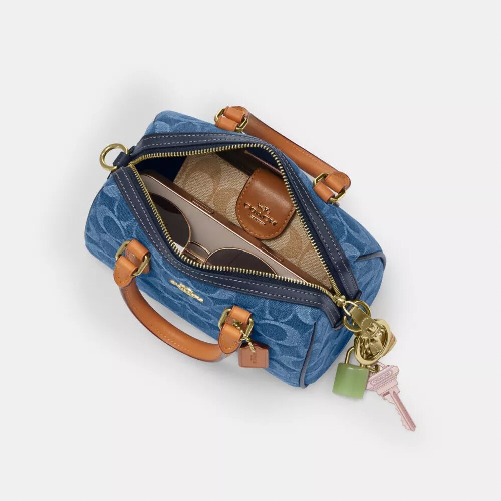 Mini Rowan Crossbody Bag in Signature Denim