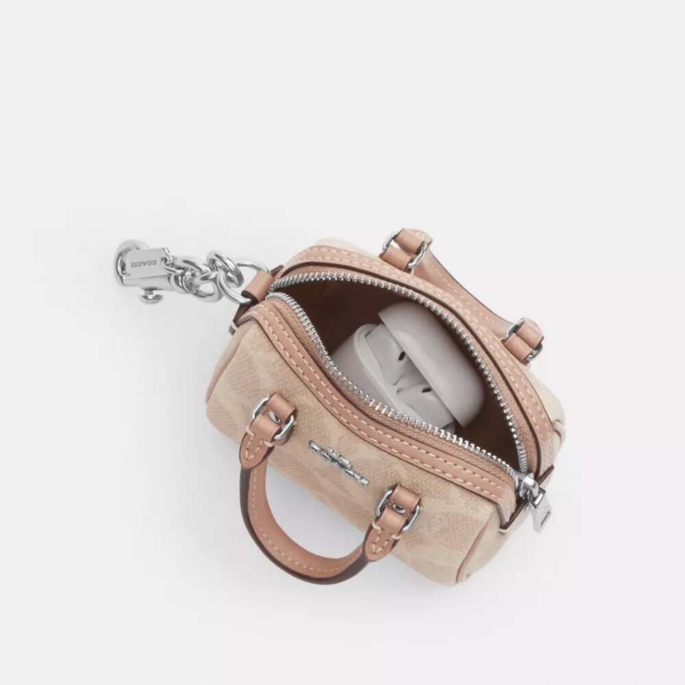 Mini Rowan Bag Charm in Signature Canvas