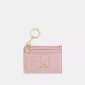 Mini Skinny Id Case in Loved Denim with Quilting and Charm