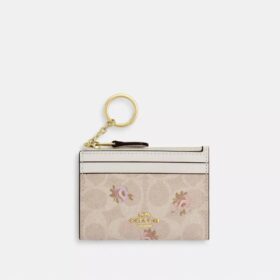 Mini Skinny Id Case in Signature Canvas with Floral Print