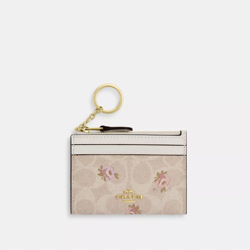 Mini Skinny Id Case in Signature Canvas with Floral Print