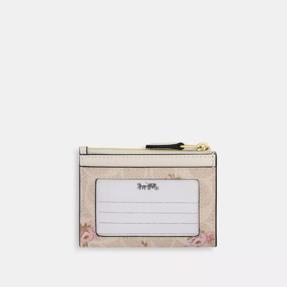 Mini Skinny Id Case in Signature Canvas with Floral Print