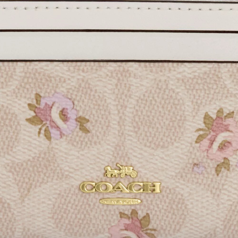 Mini Skinny Id Case in Signature Canvas with Floral Print