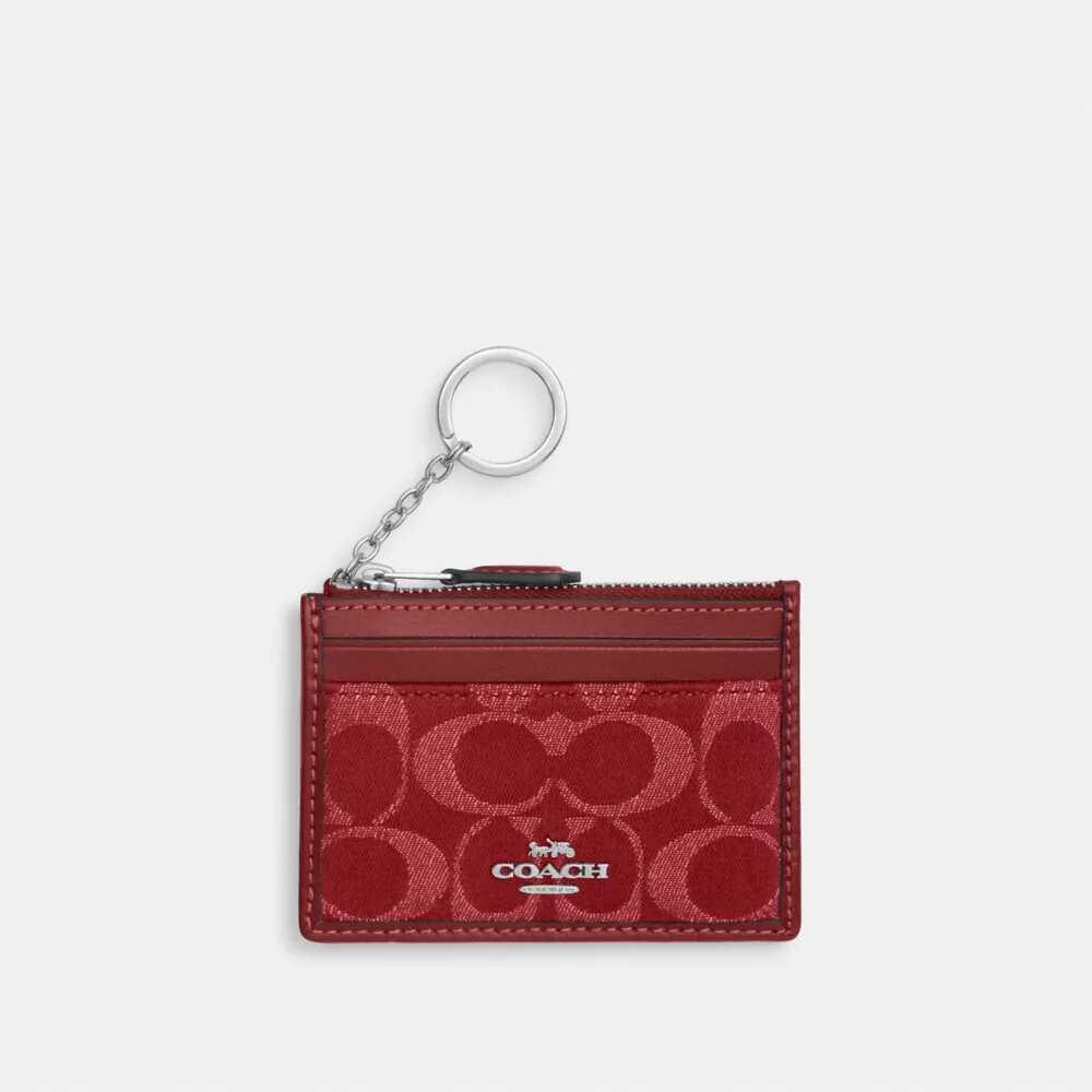 Mini Skinny Id Case in Signature Denim