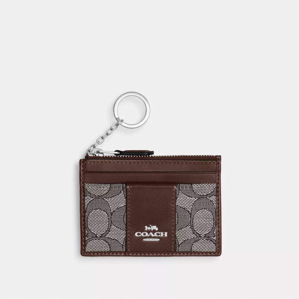 Mini Skinny Id Case in Signature Jacquard