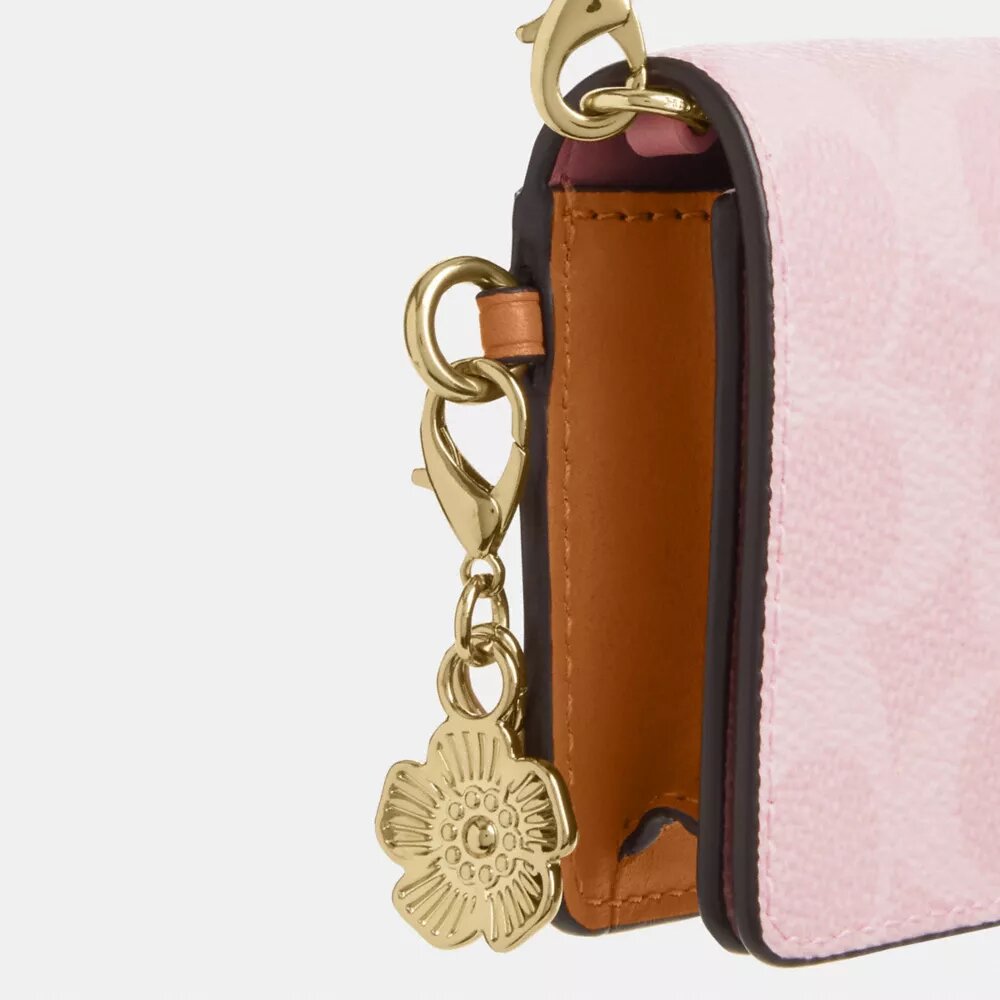 Mini Wallet on a Chain in Signature Canvas with Charms