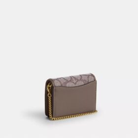 Mini Wallet on a Chain in Signature Jacquard with Floral Embroidery