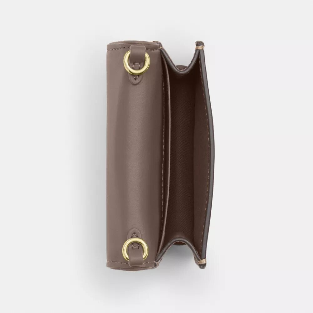 Mini Wallet on a Chain in Signature Jacquard with Floral Embroidery