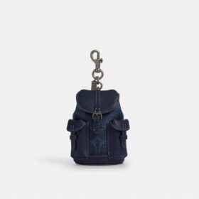 Mini Warner Backpack Bag Charm in Signature Canvas