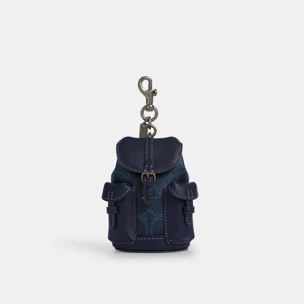 Mini Warner Backpack Bag Charm in Signature Canvas