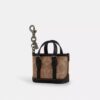 Mini Warner Tote Bag Charm in Signature Canvas