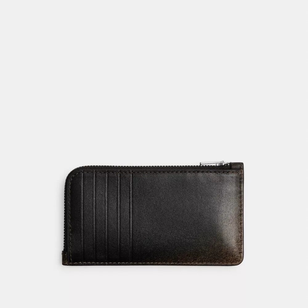 New York Zip Card Case in Loved Leather