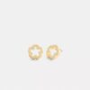 Open Tea Rose Stud Earrings