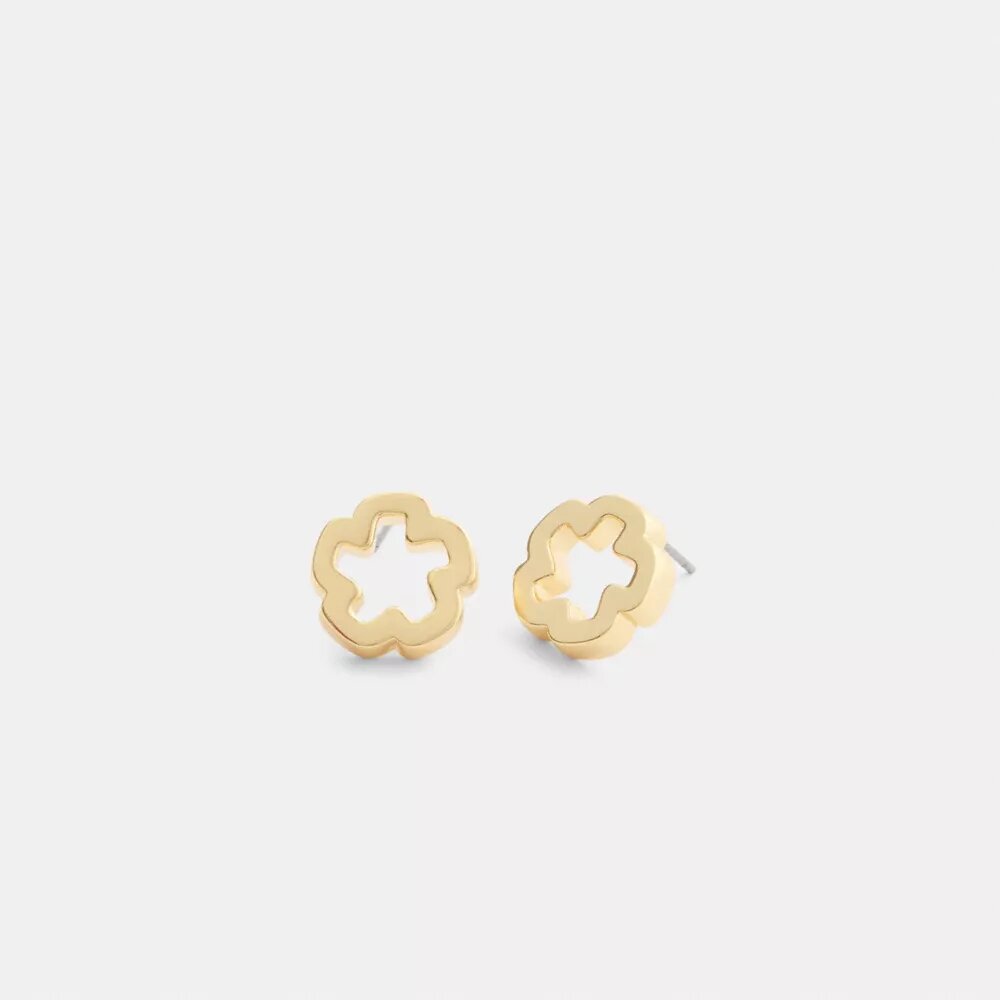 Open Tea Rose Stud Earrings