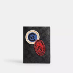 Passport Case in Signature Canvas with Patches