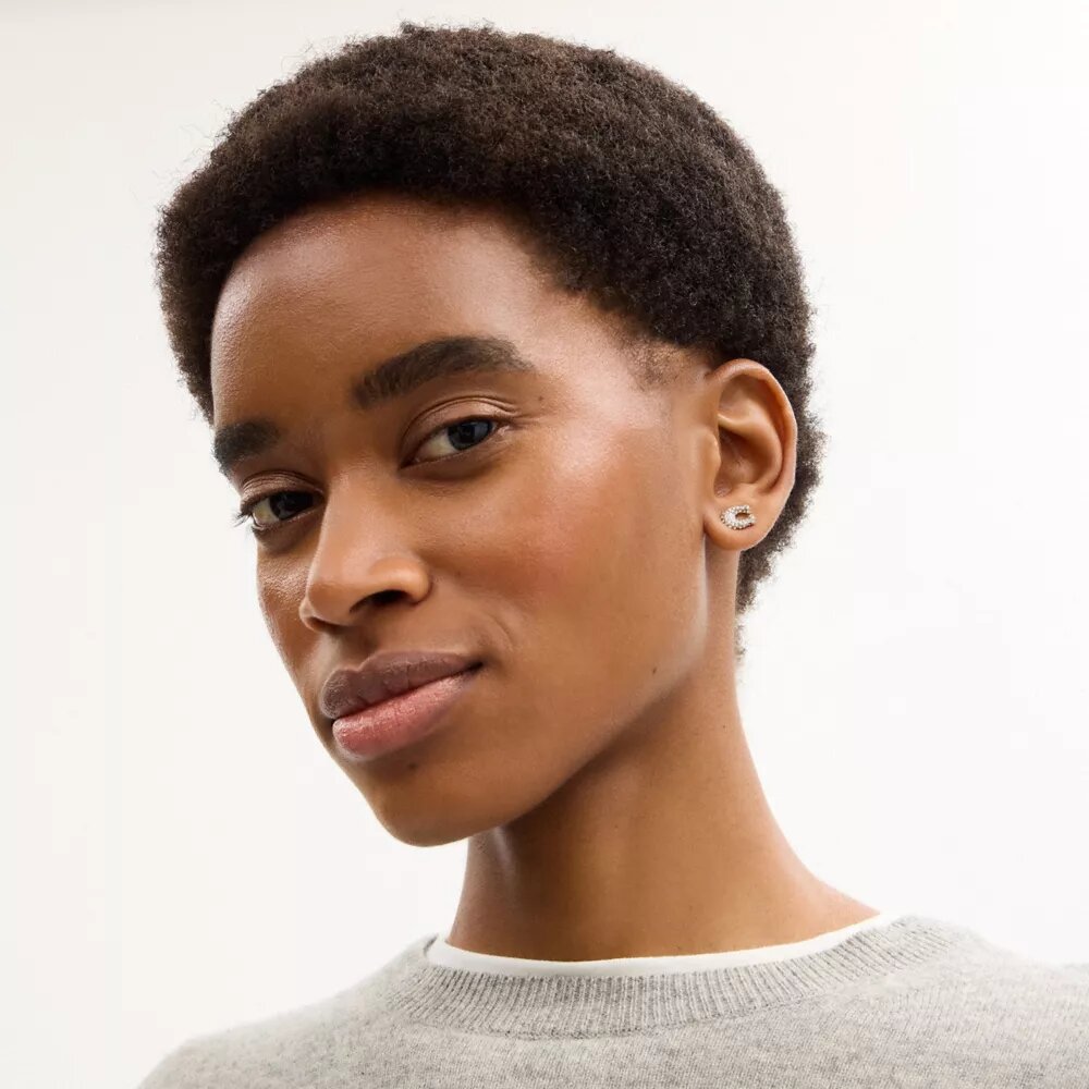 Pava C Stud Earrings