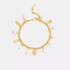 Pearl and Heart Charm Bracelet