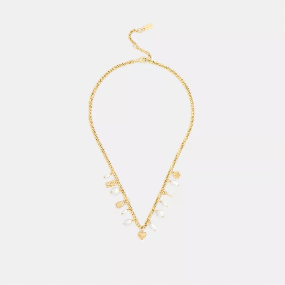 Pearl and Heart Charm Necklace