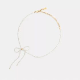 Pearl Bow Choker Necklace