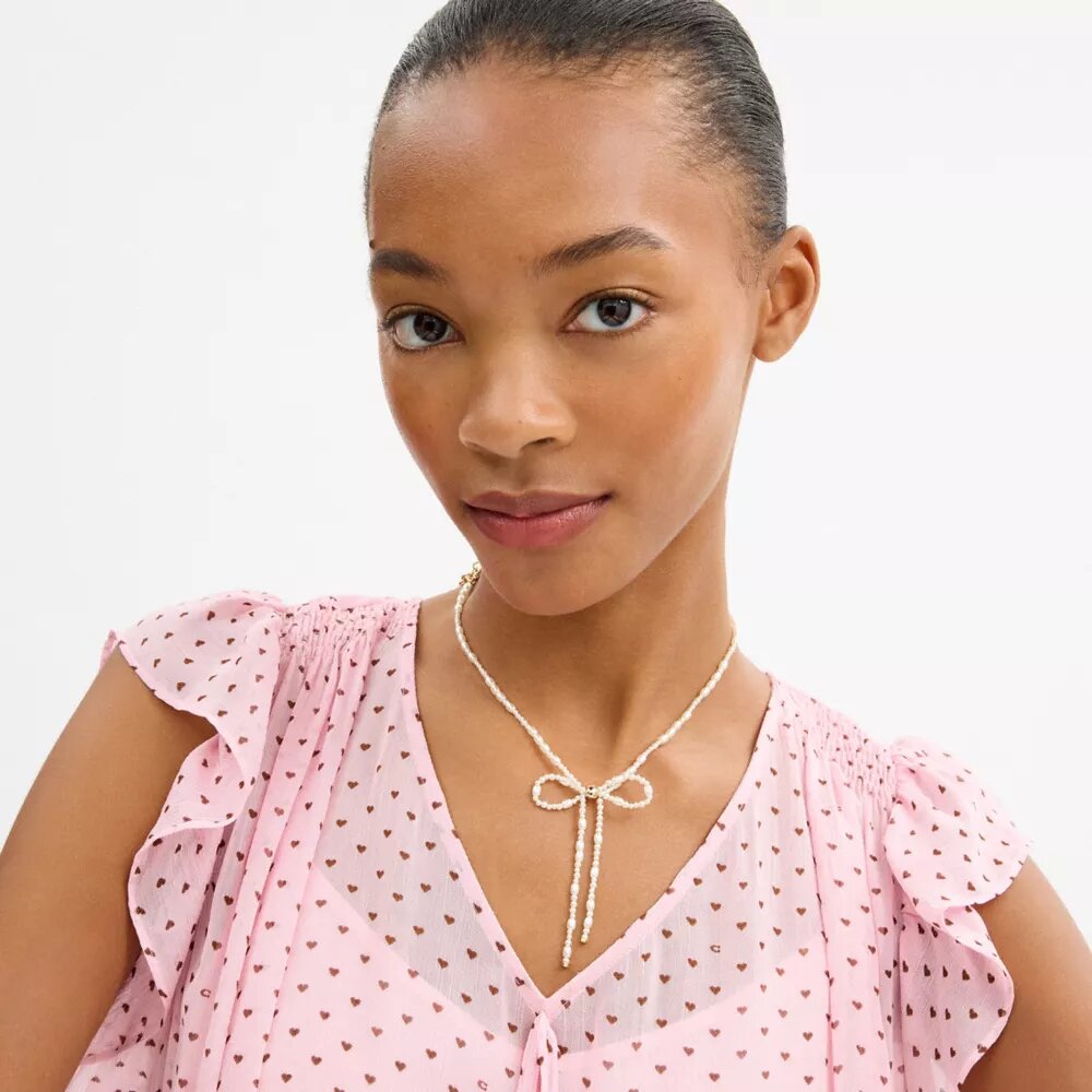 Pearl Bow Choker Necklace