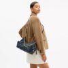 Pocket Juliet Bag 30 in Regenerative Cotton Denim with Quilting