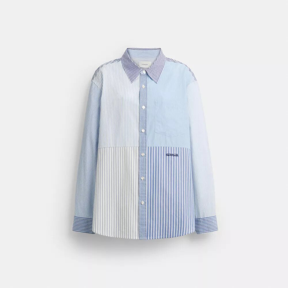 Repurposed Cotton Patchwork Oxford Shirt