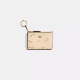 Restored Mini Skinny Id Case with Antique Floral Print