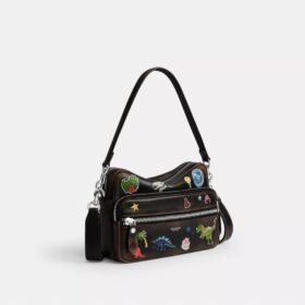 Rexy 10Th Birthday Dakota Crossbody Bag in Loved Leather with Sticker Print