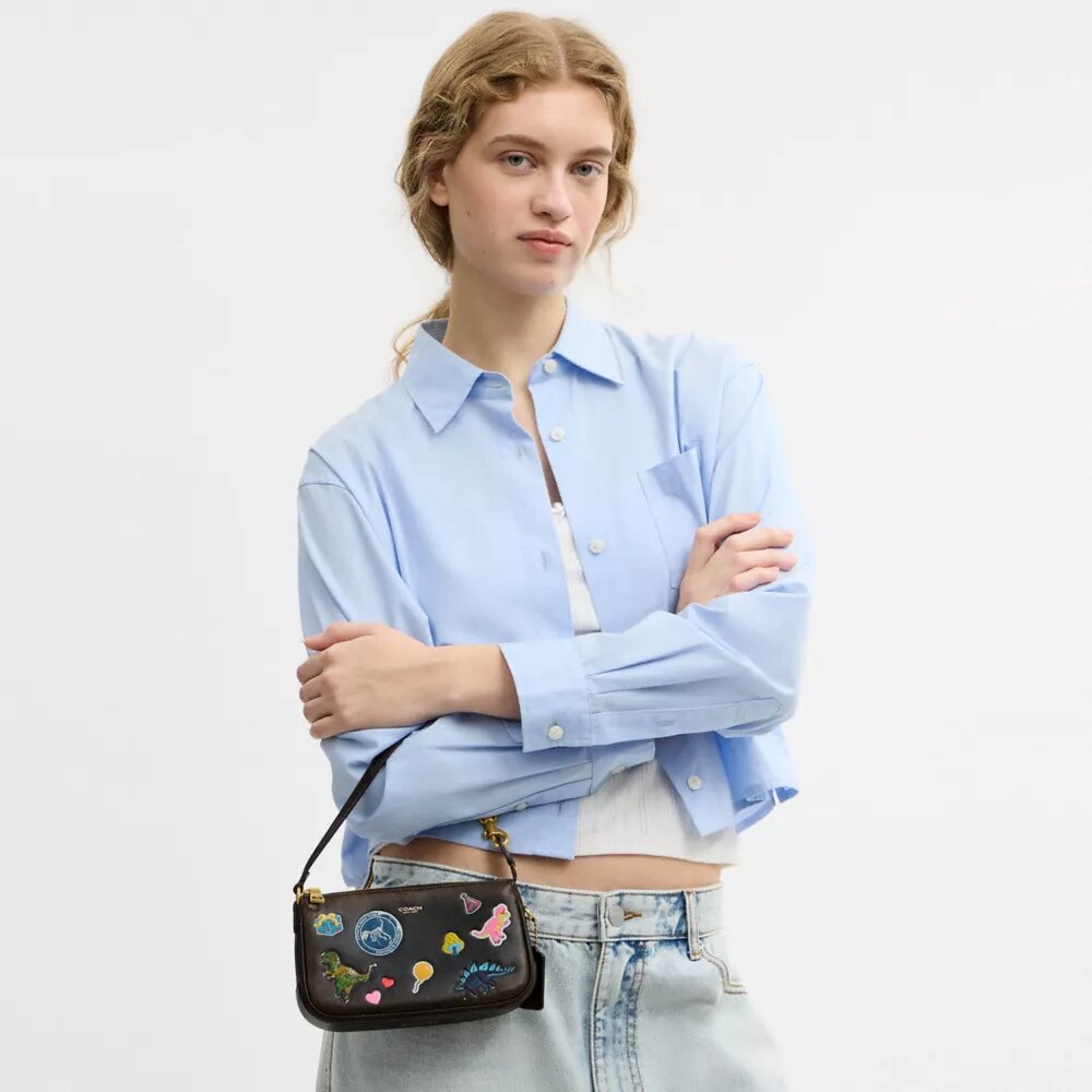 Rexy 10Th Birthday Plaza Bag 18 in Loved Leather with Sticker Print