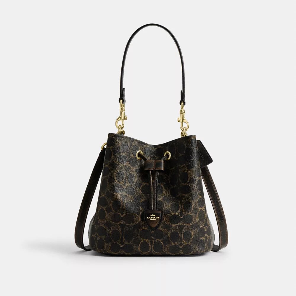 Rowan Bucket Bag in Loved Signature Canvas with Charms