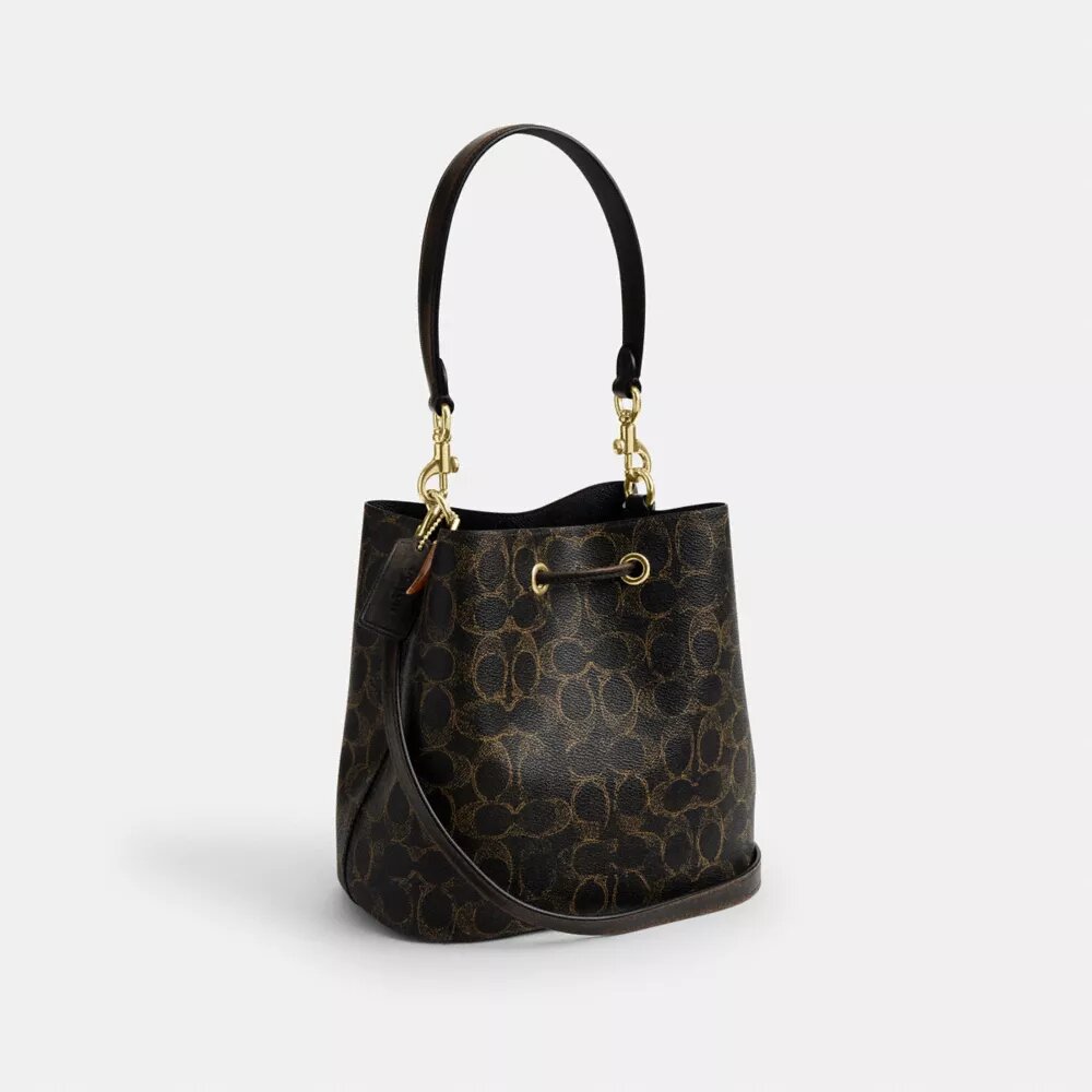 Rowan Bucket Bag in Loved Signature Canvas with Charms