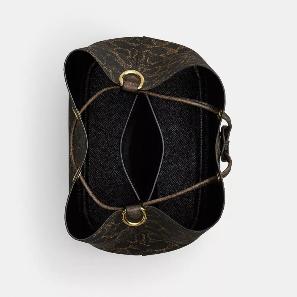 Rowan Bucket Bag in Loved Signature Canvas with Charms