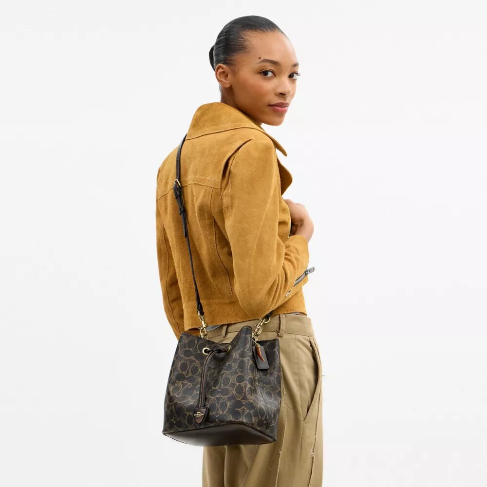 Rowan Bucket Bag in Loved Signature Canvas with Charms