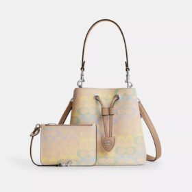 Rowan Bucket Bag in Rainbow Signature Canvas
