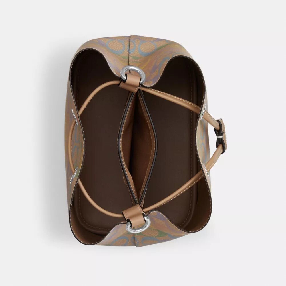 Rowan Bucket Bag in Rainbow Signature Canvas