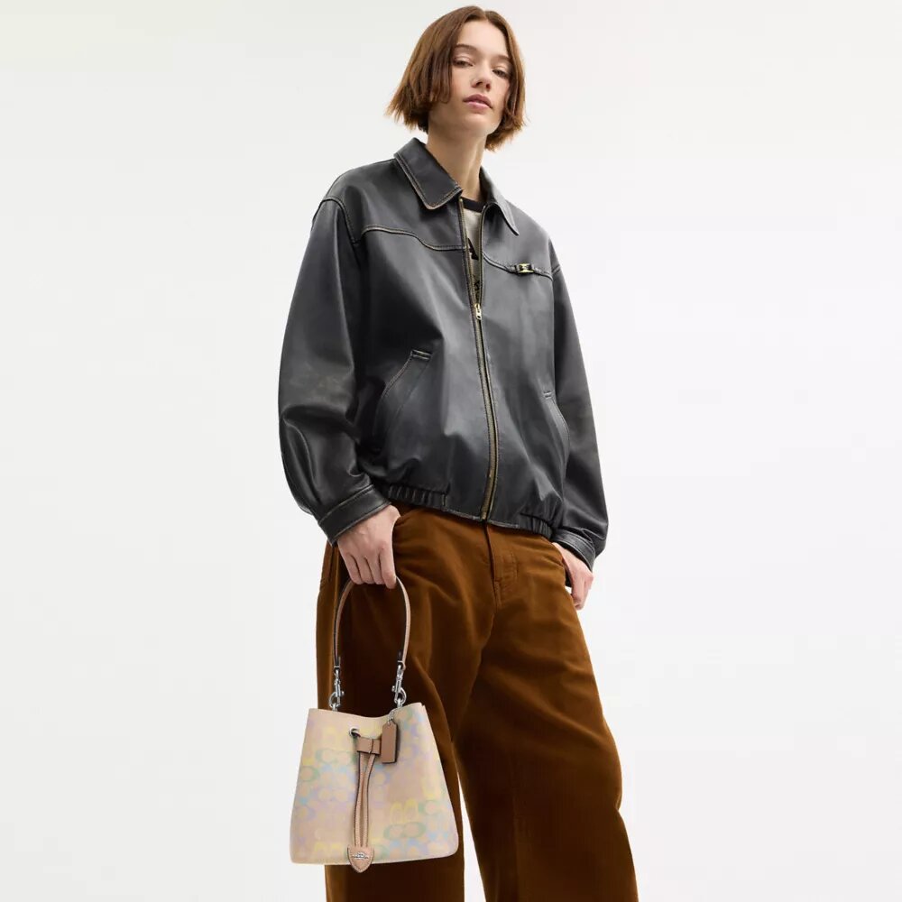 Rowan Bucket Bag in Rainbow Signature Canvas