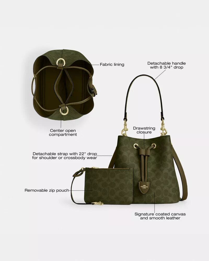 Rowan Bucket Bag in Signature Canvas