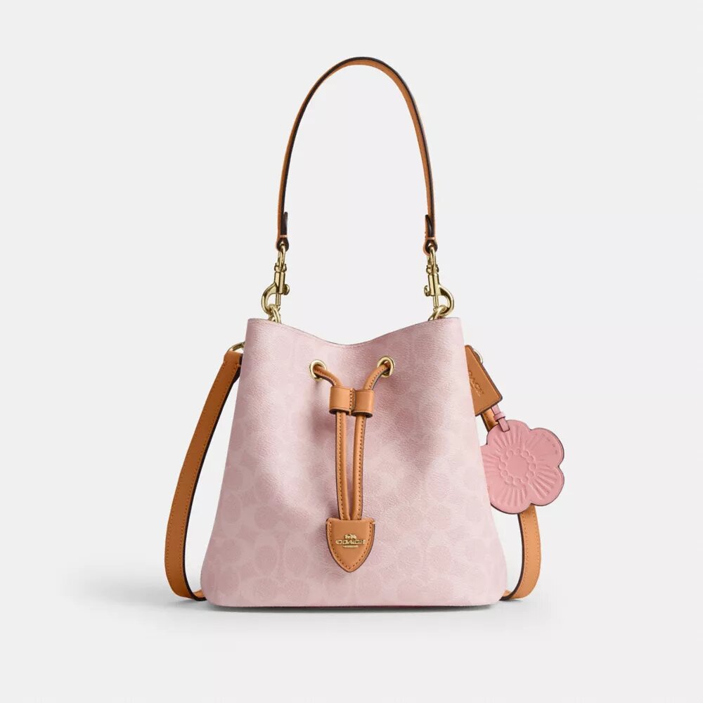 Rowan Bucket Bag in Signature Canvas with Charms