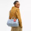 Rowan Large Satchel Bag in Loved Denim with Charms