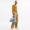 Rowan Large Satchel Bag in Loved Denim with Charms