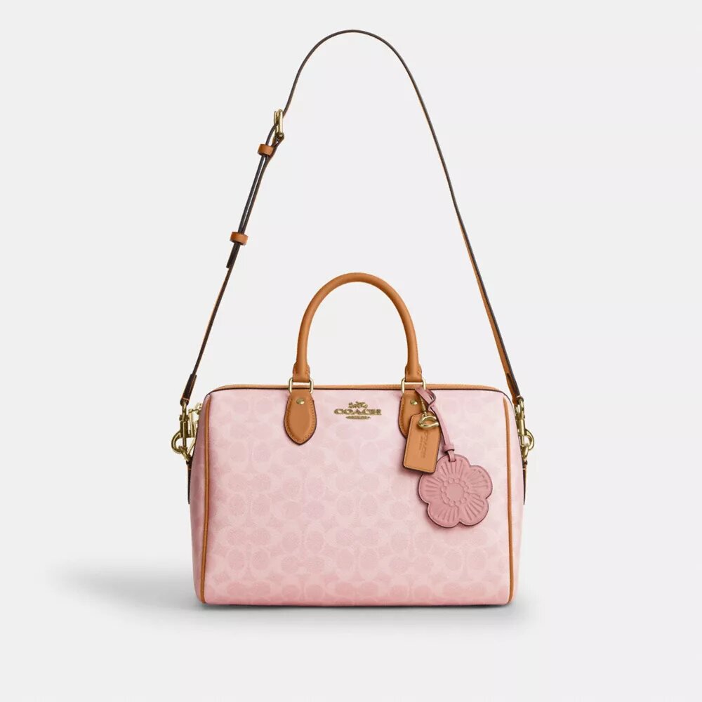 Rowan Large Satchel Bag in Signature Canvas with Charms