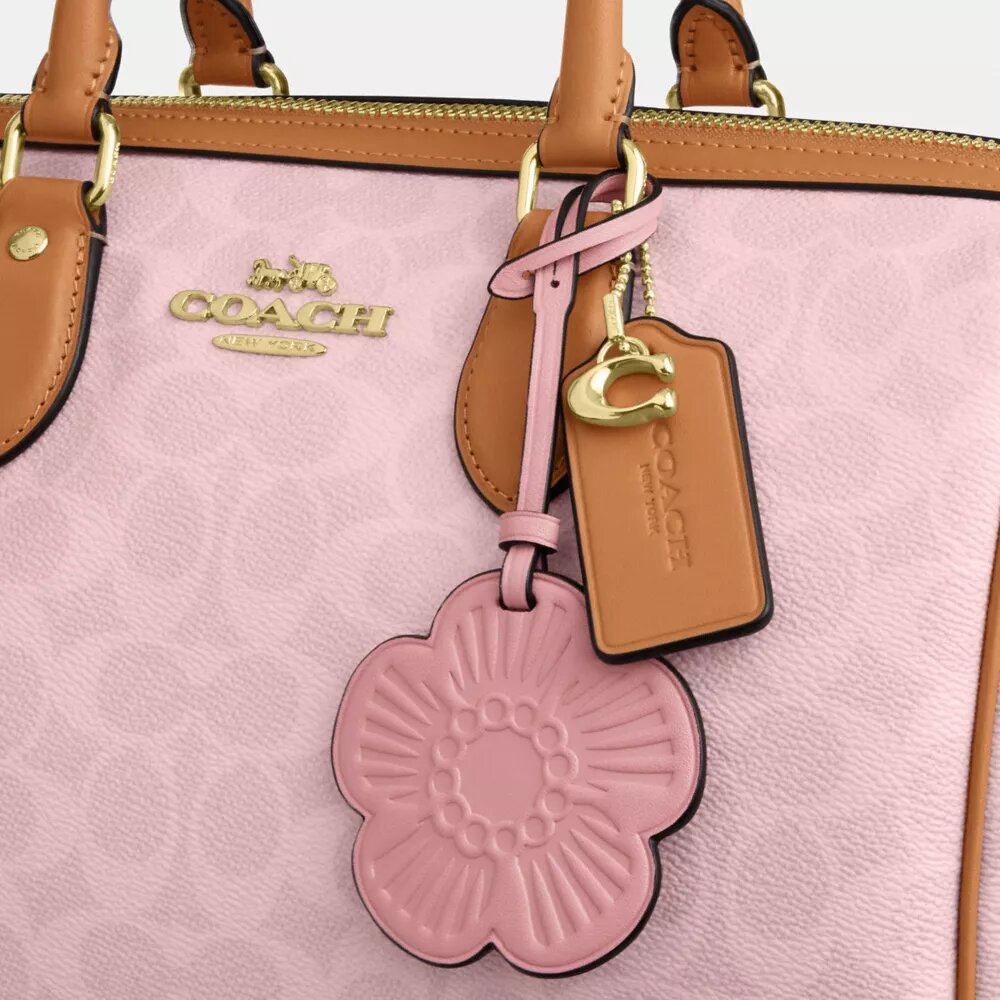 Rowan Large Satchel Bag in Signature Canvas with Charms