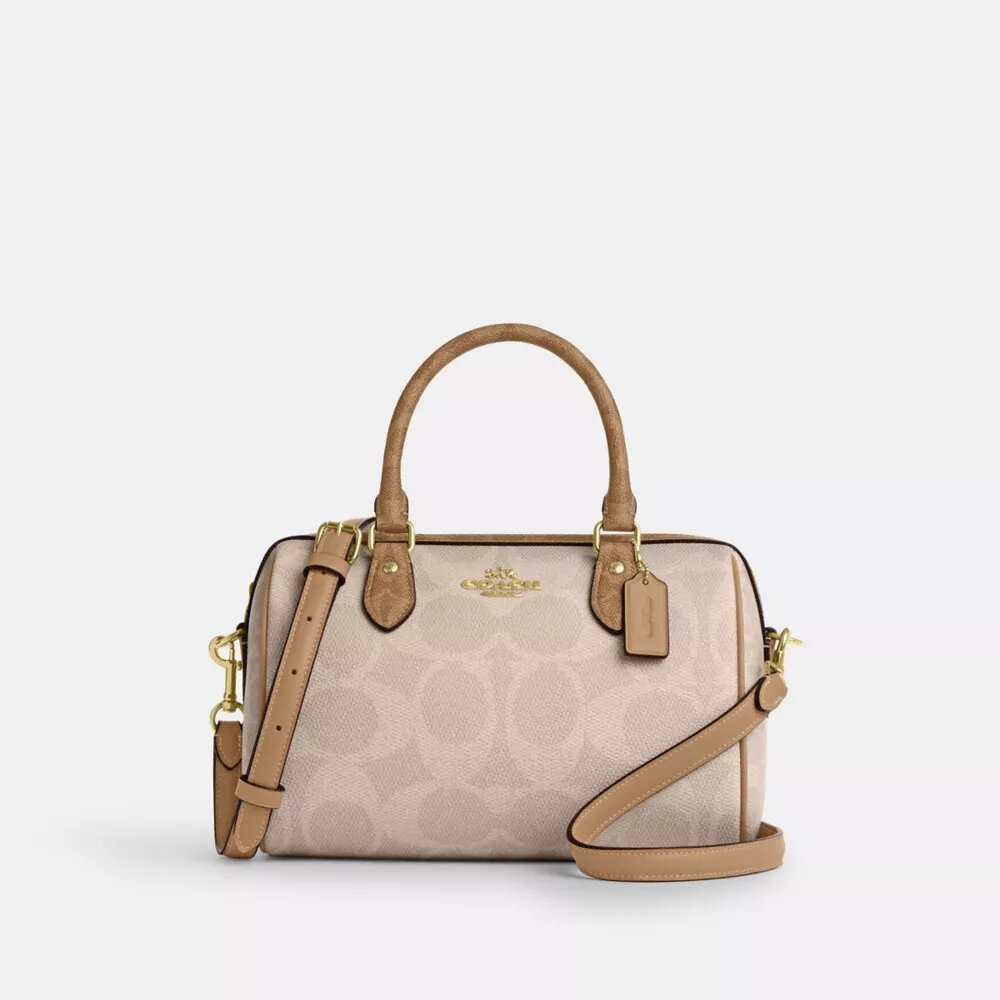 Rowan Satchel Bag in Blocked Signature Canvas