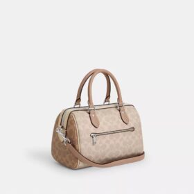Rowan Satchel Bag in Blocked Signature Canvas