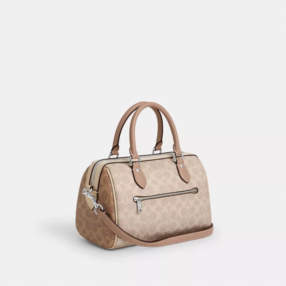 Rowan Satchel Bag in Blocked Signature Canvas