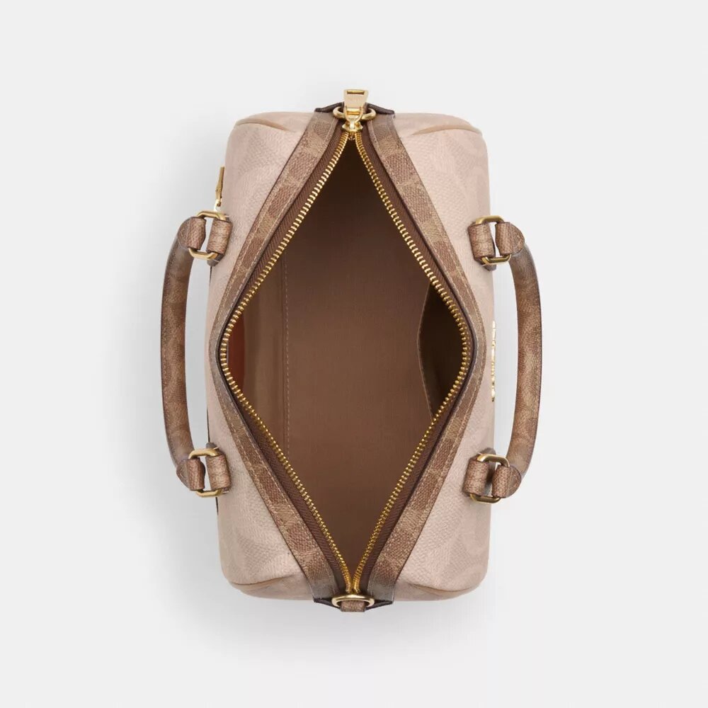 Rowan Satchel Bag in Blocked Signature Canvas