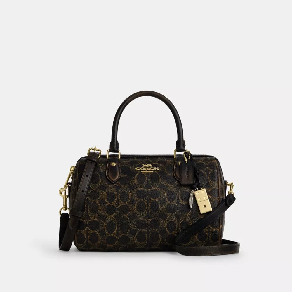 Rowan Satchel Bag in Loved Signature Canvas with Charms