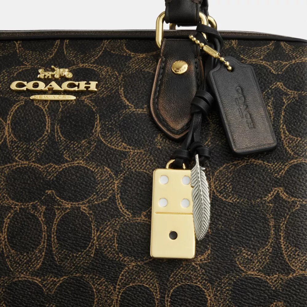 Rowan Satchel Bag in Loved Signature Canvas with Charms